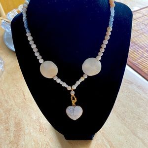 Gemstone jewelry, handmade necklace and matching earrings and pendant